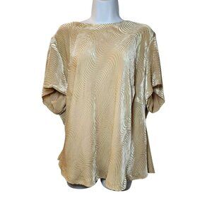 Talbots Gold Textured Short-Sleeve Blouse